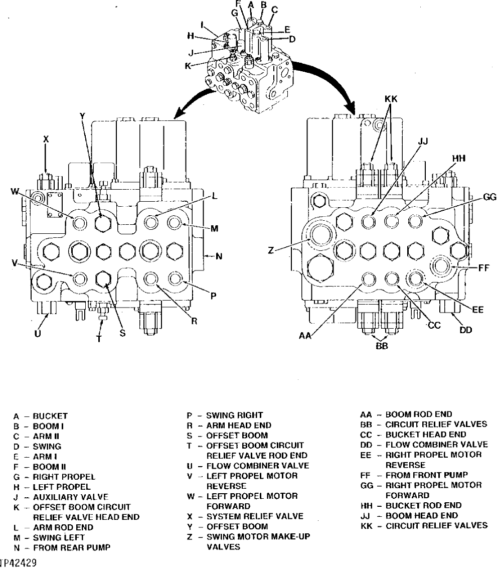 Схема запчастей John Deere 0D - 52 - CONTROL VALVE 3360 - EXCAVATOR 33