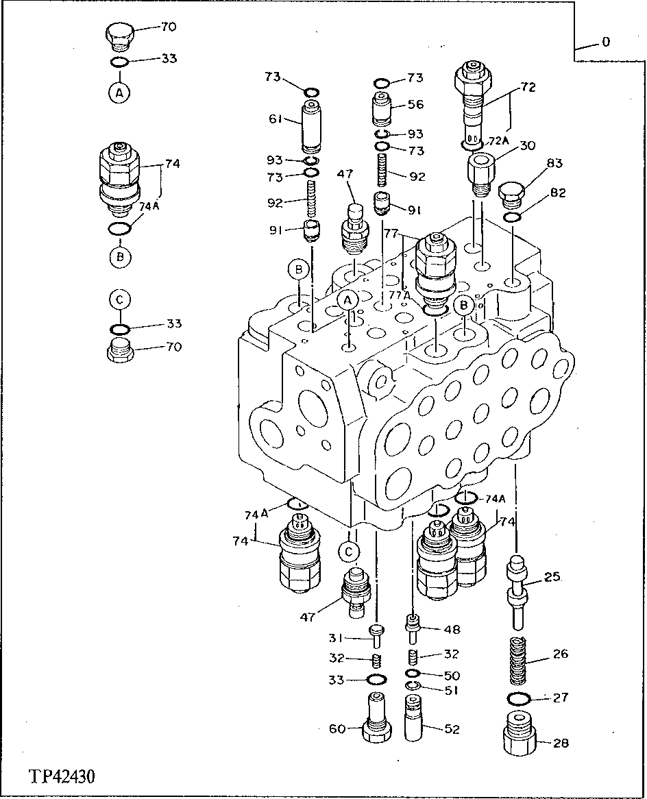 Схема запчастей John Deere 0D - 58 - CONTROL VALVE 3360 - EXCAVATOR 33