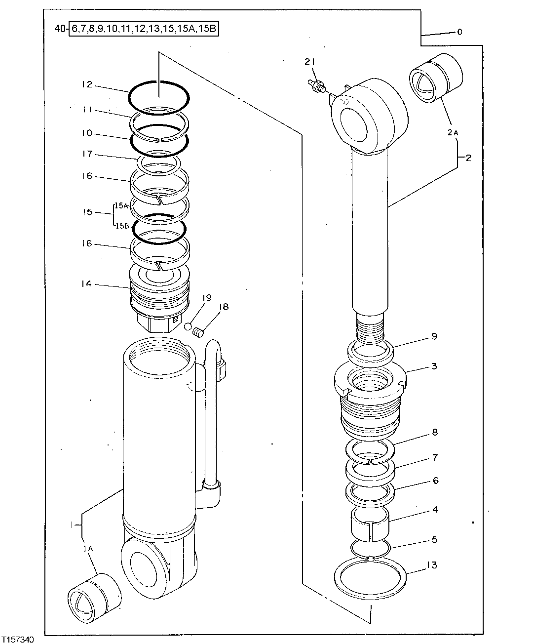 Схема запчастей John Deere 0D - 80 - BLADE CYLINDER 3360 - EXCAVATOR 33