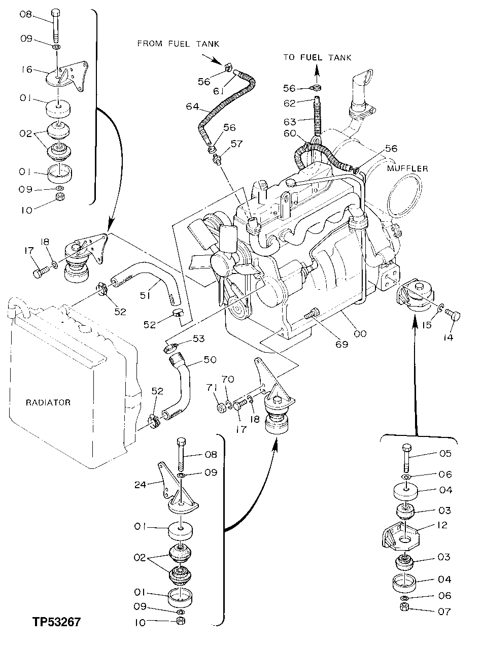 Схема запчастей John Deere 0D - 2 - ENGINE 400 - ENGINE 4