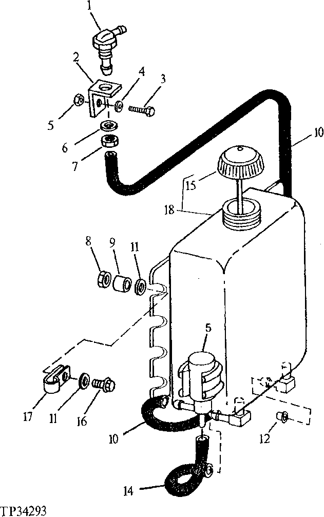 Схема запчастей John Deere 90D - 1A - FRONT WINDOW WASHER 1810 - OPERATORS STATION 18