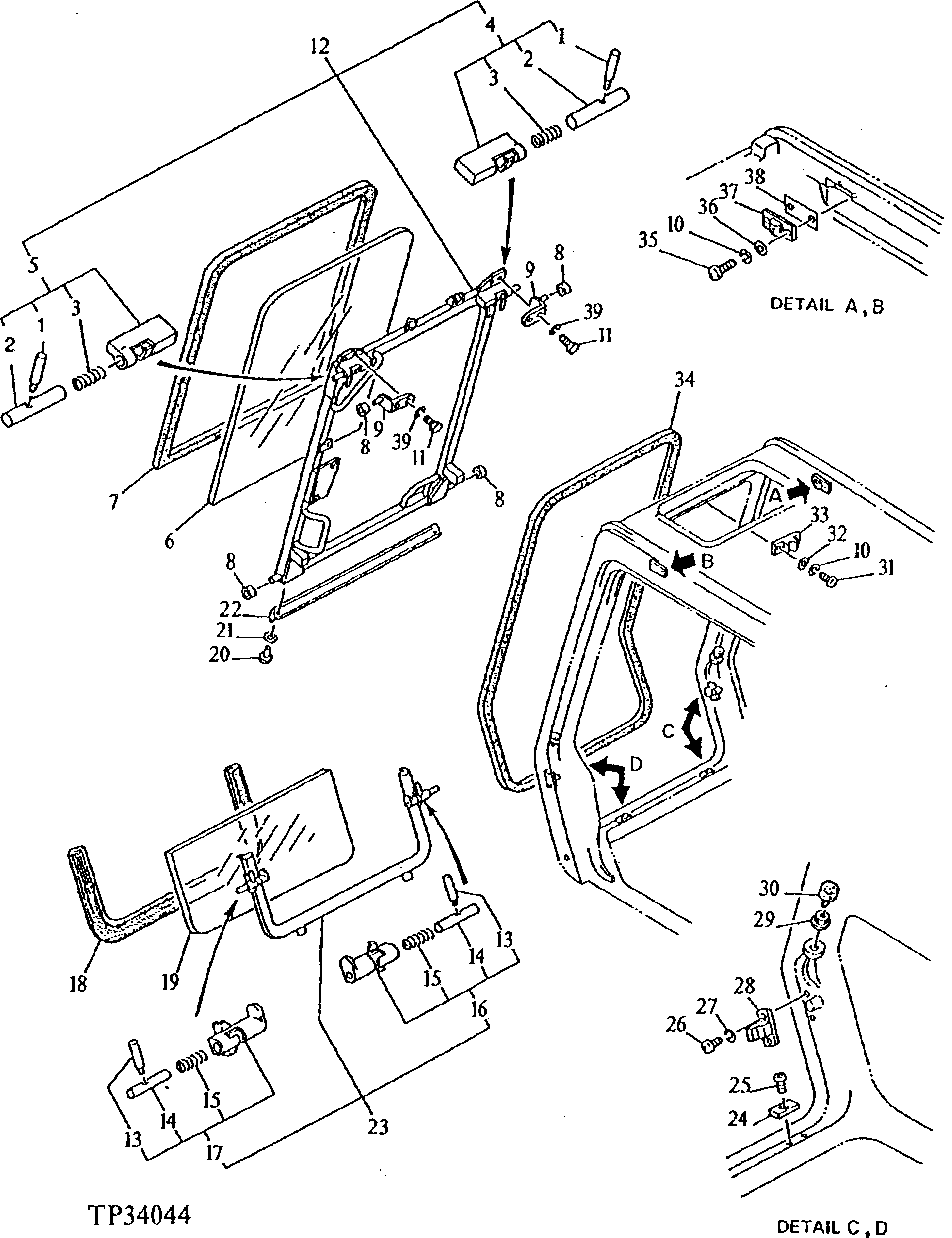 Схема запчастей John Deere 90D - 8 - CAB WINDSHIELD 1810 - OPERATORS STATION 18