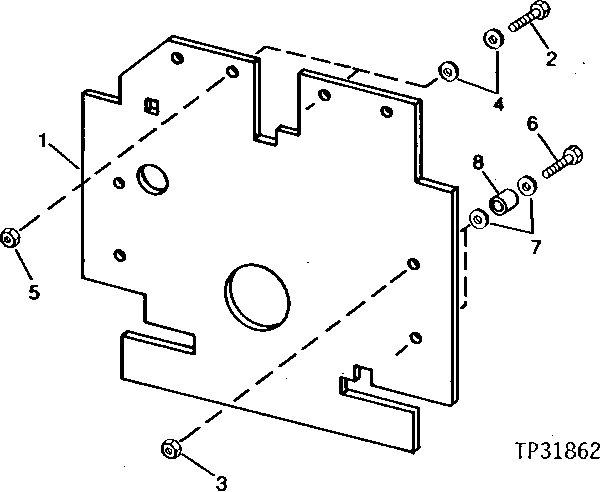 Схема запчастей John Deere 90D - 1B - MASTICATED RUBBER FLYWHEEL ISOLATOR 1910 - SHEET METAL AND STYLING 19