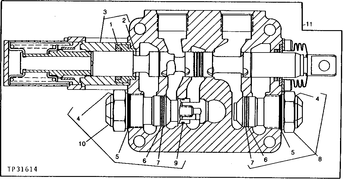 Схема запчастей John Deere 90D - 6 - DOZER CONTROL VALVE LIFT SECTION 3260 - BULLDOZERS 32