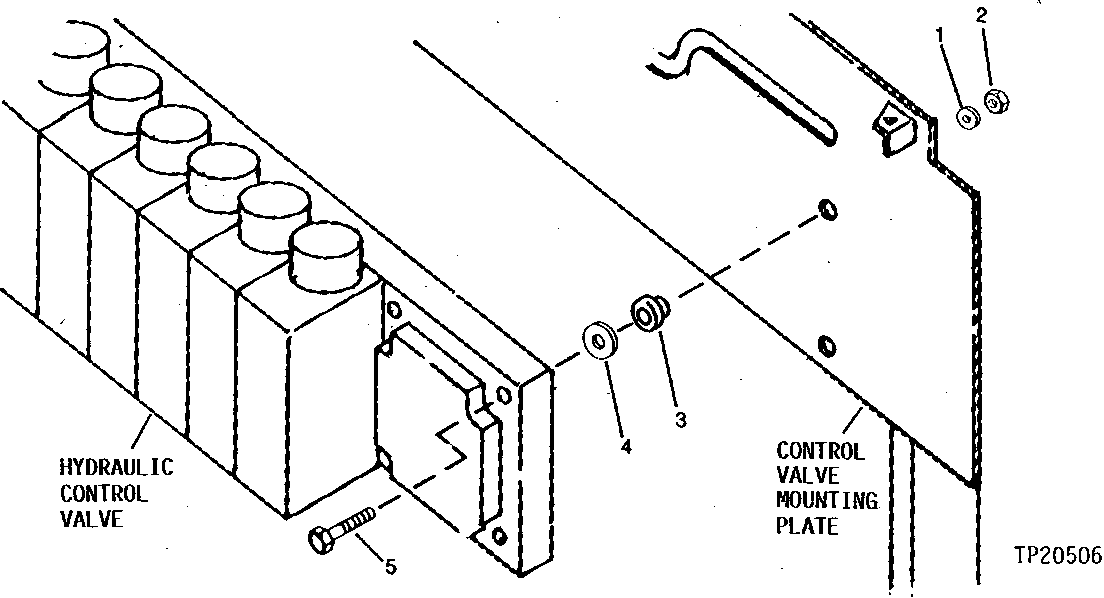 Схема запчастей John Deere 90D - 30 - HYDRAULIC CONTROL VALVE MOUNTING HARDWARE 3360 - BACKHOE AND EXCAVATOR 33