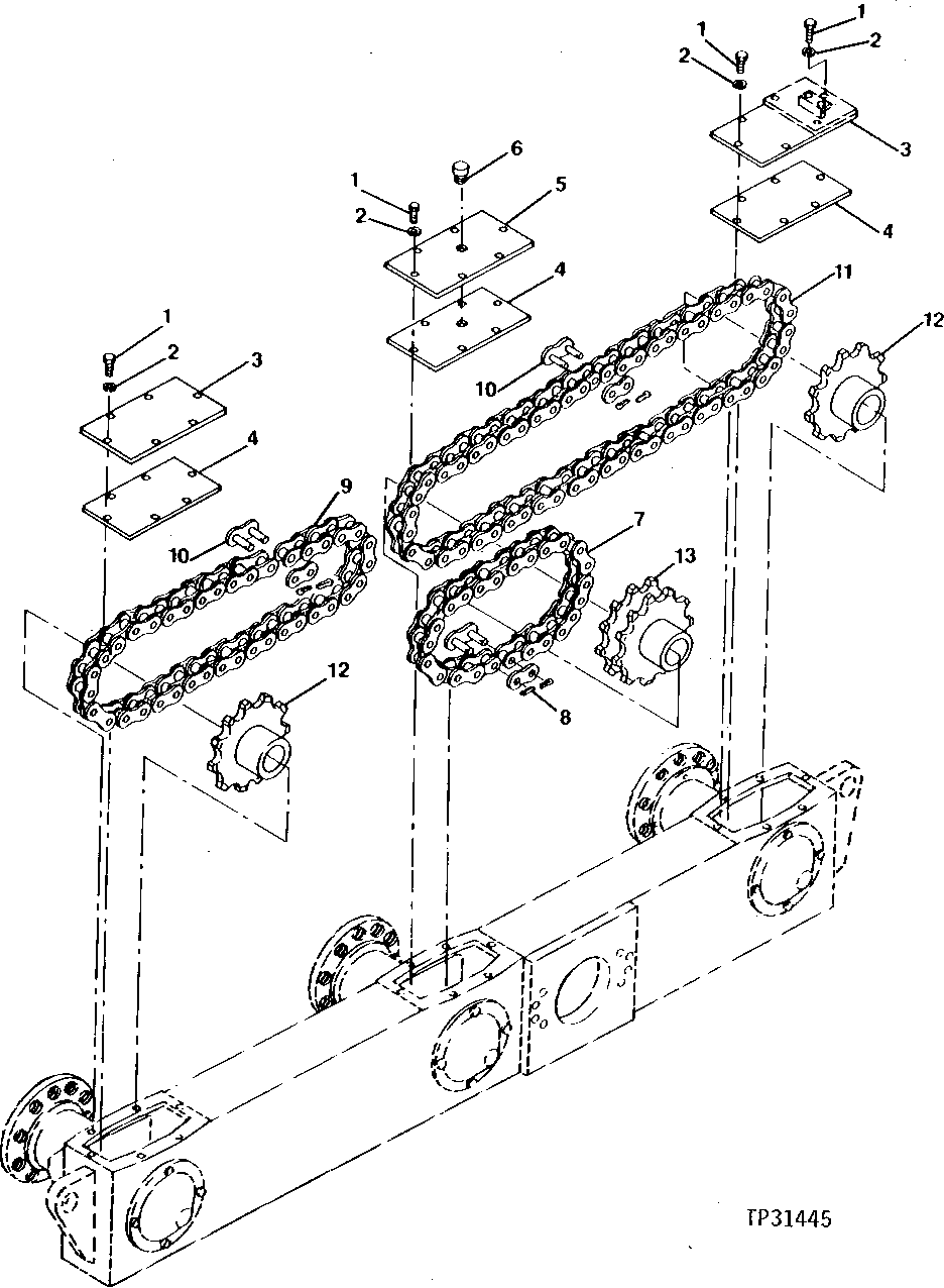 Схема запчастей John Deere 90D - 6 - DRIVE CHAIN 250 - AXLES AND SUSPENSION SYSTEMS 2
