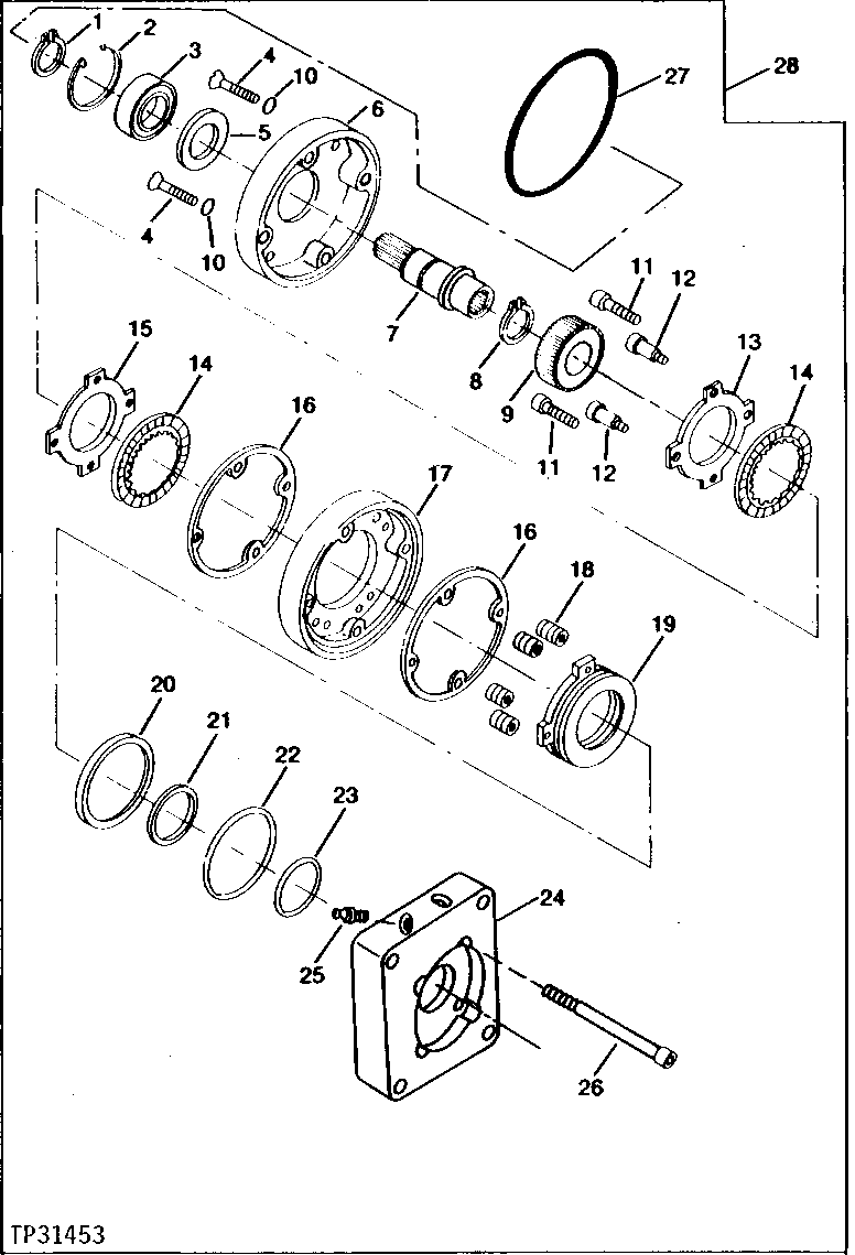 Схема запчастей John Deere 90D - 14 - PROPEL BRAKE ASSEMBLY 250 - AXLES AND SUSPENSION SYSTEMS 2