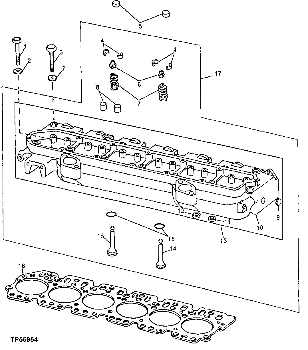 Схема запчастей John Deere 90D - 3A - REPLACEMENT CYLINDER HEAD AND VALVES 409 - ENGINE 4