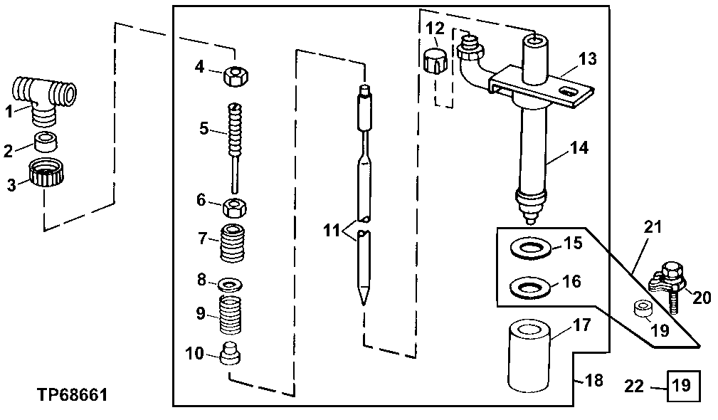 Схема запчастей John Deere 90D - 2 - FUEL INJECTION NOZZLE 413 - ENGINE 4