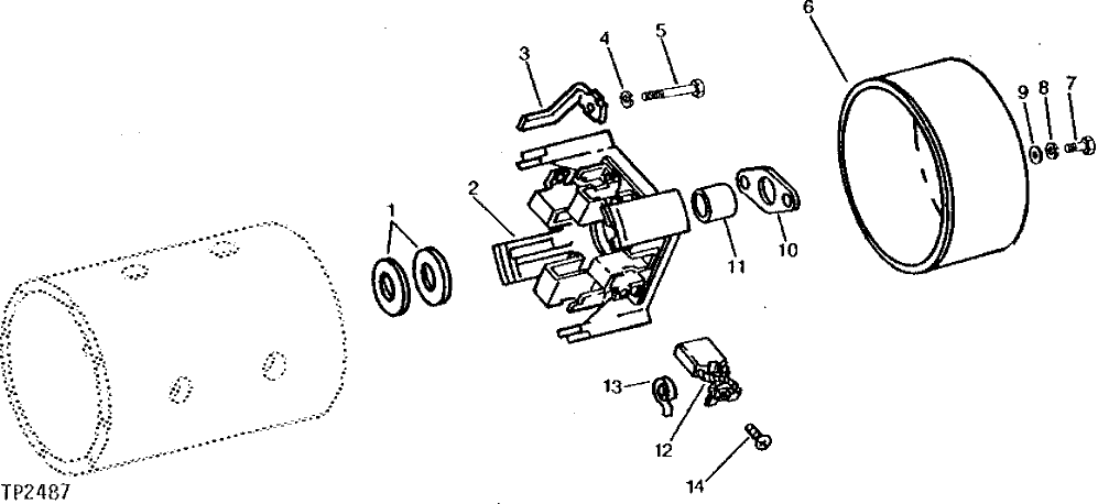 Схема запчастей John Deere 90D - 4 - STARTING MOTOR COMMUTATOR END FRAME 422 - ENGINE 4