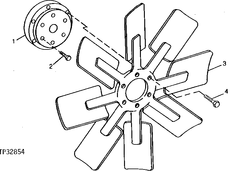 Схема запчастей John Deere 90D - 1A - FAN AND ADAPTER 510 - ENGINE AUXILIARY SYSTEMS 5