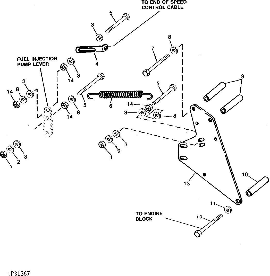 Схема запчастей John Deere 90D - 6 - ENGINE SPEED CONTROL WITHOUT AUTO IDLE 515 - ENGINE AUXILIARY SYSTEMS 5