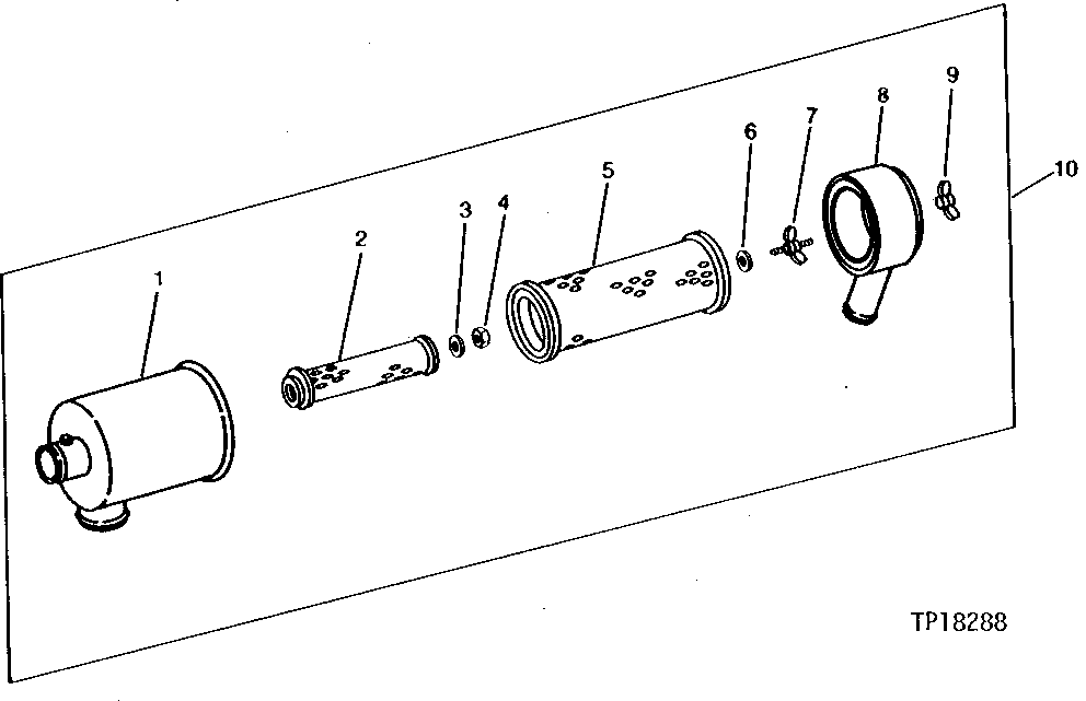 Схема запчастей John Deere 90D - 1 - AIR CLEANER 520 - ENGINE AUXILIARY SYSTEMS 5