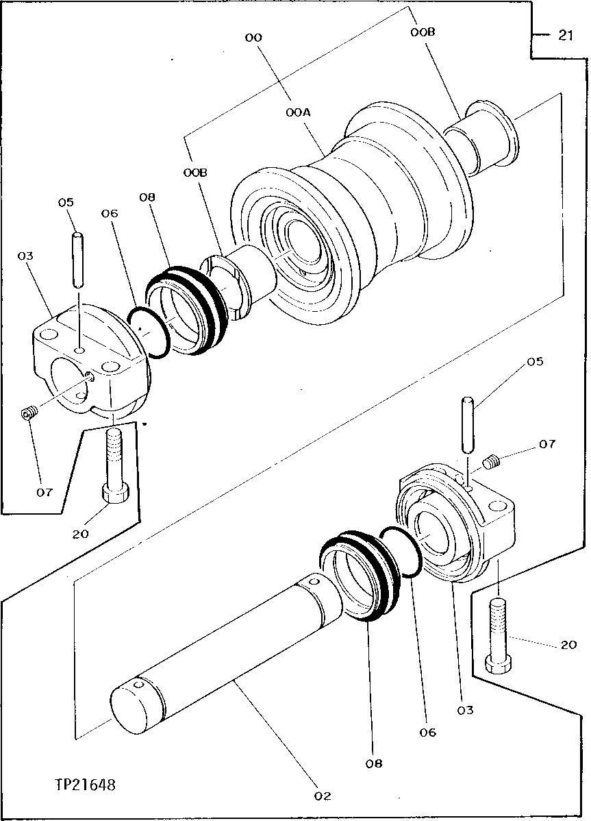 Схема запчастей John Deere 90D - 8 - LOWER ROLLER 130 - TRACKS 1