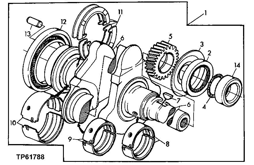 Схема запчастей John Deere 90D - 3A - REPLACEMENT CRANKSHAFT KIT 401 - ENGINE 4