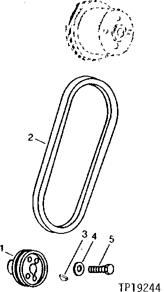 Схема запчастей John Deere 90D - 2 - FAN BELT AND CRANKSHAFT PULLEY 429 - ENGINE 4