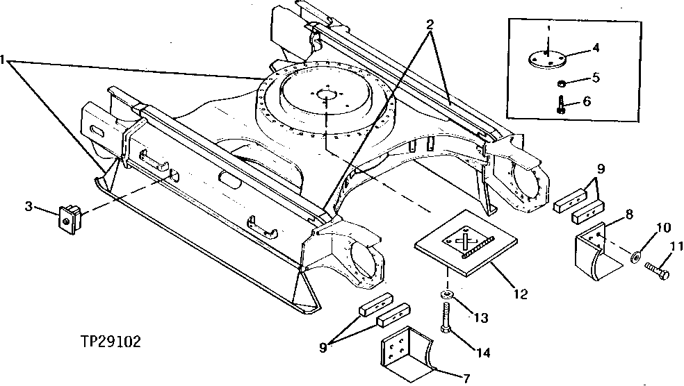 Схема запчастей John Deere 90D - 6 - TRACK FRAME 1740 - FRAME, CHASSIS OR SUPPORTING STRUCTURE 17
