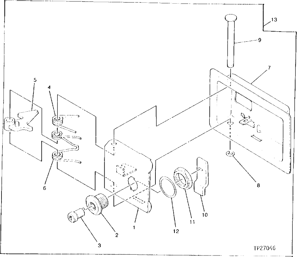 Схема запчастей John Deere 90D - 14 - SERVICE DOOR LATCH 1910 - SHEET METAL AND STYLING 19