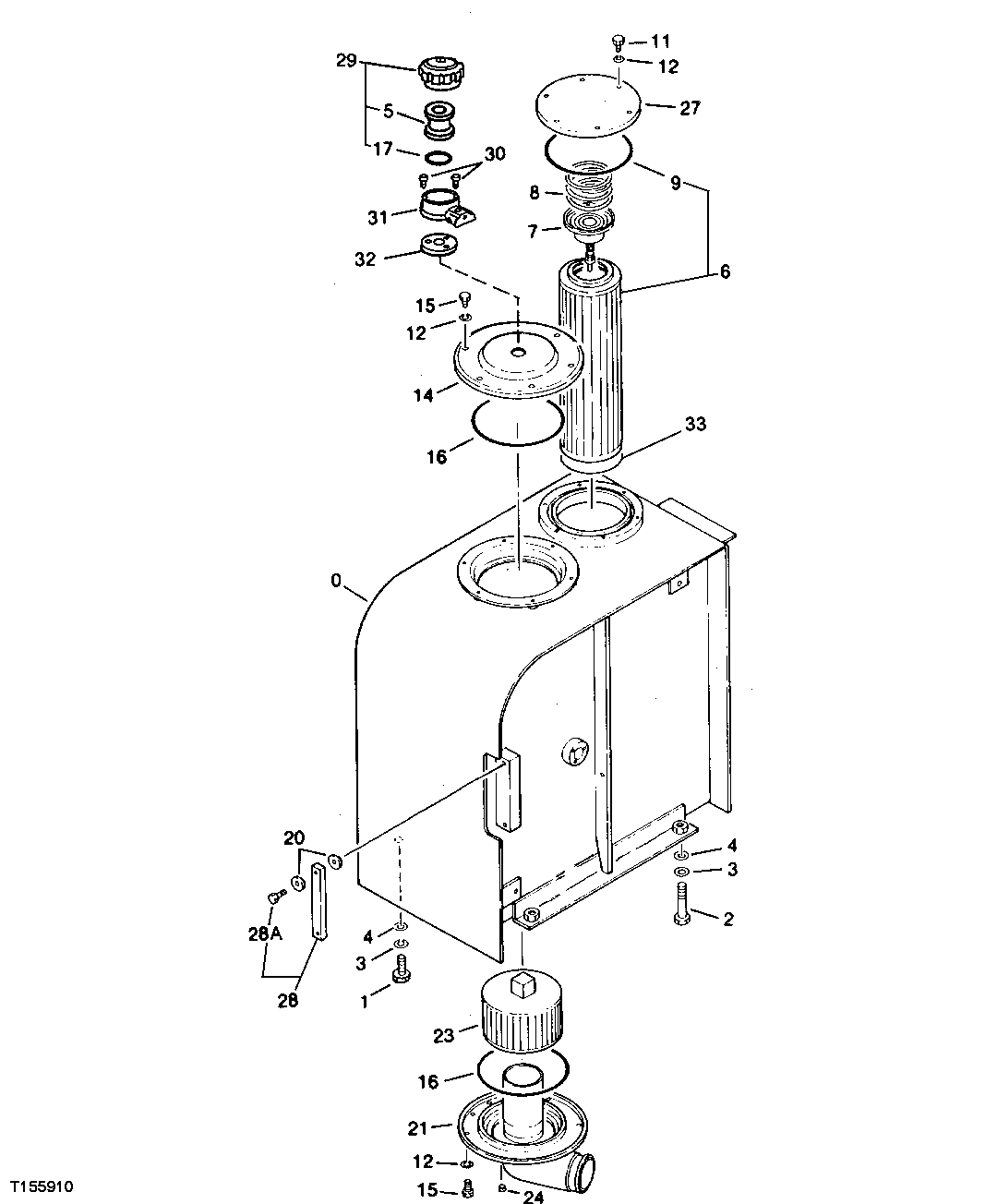 Схема запчастей John Deere 90D - 2 - HYDRAULIC RESERVOIR 2160 - MAIN HYDRAULIC SYSTEM 21