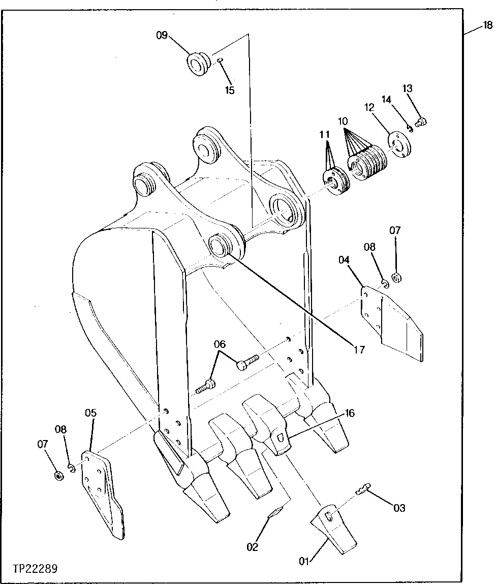 Схема запчастей John Deere 90D - 4 - BUCKET, .4 CUBIC METER 3302 - EXCAVATOR 33