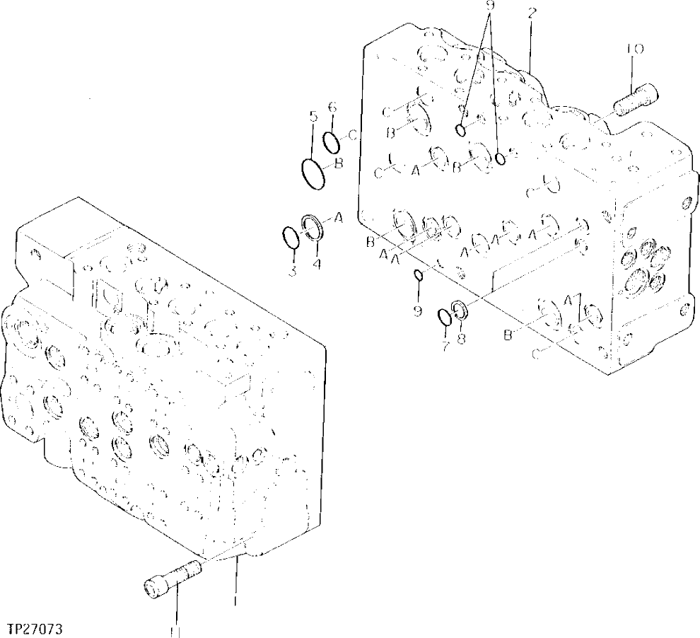 Схема запчастей John Deere 90D - 70 - CONTROL VALVE 3360 - EXCAVATOR 33