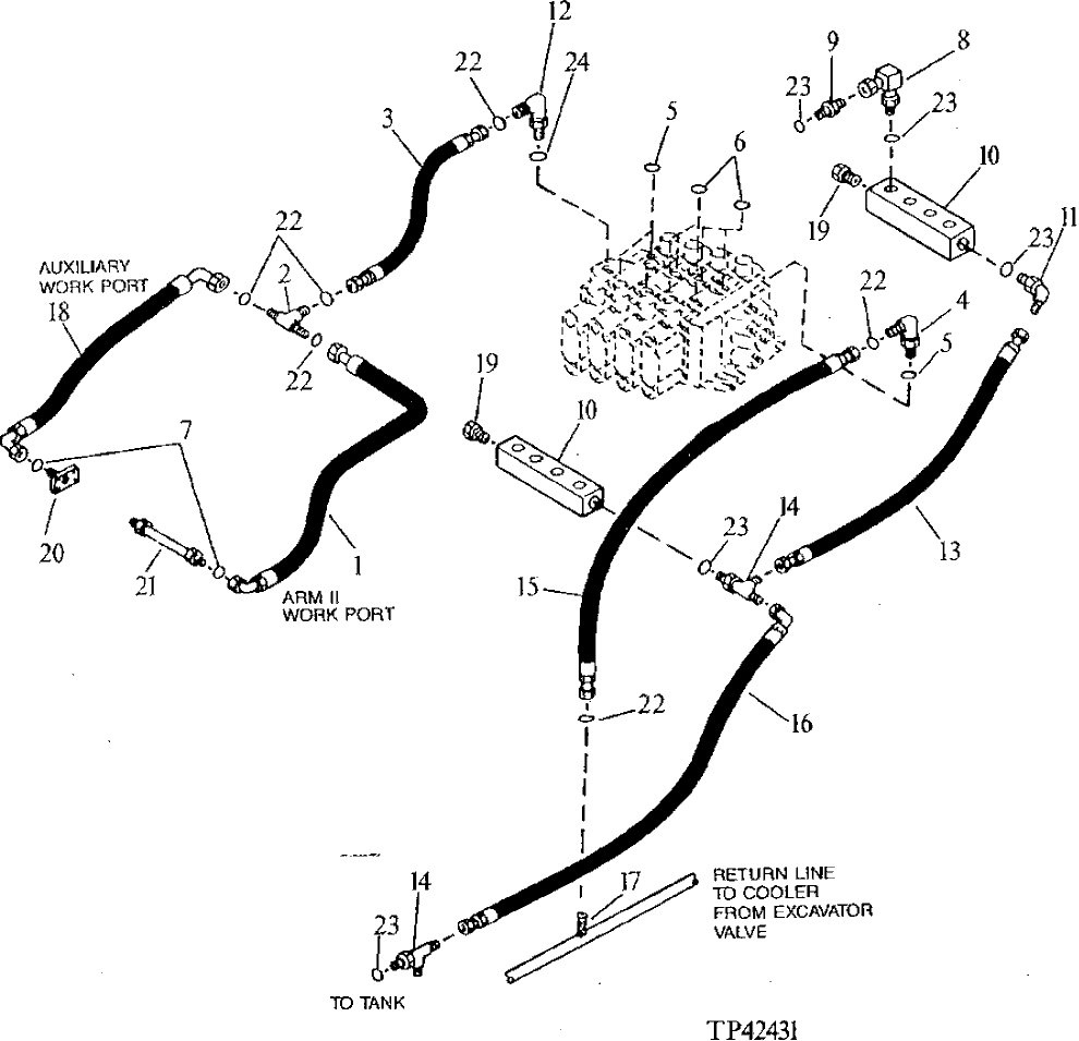 Схема запчастей John Deere 90D - 76 - FORESTRY ARM ATTACHED CONTROL VALVE 3360 - EXCAVATOR 33