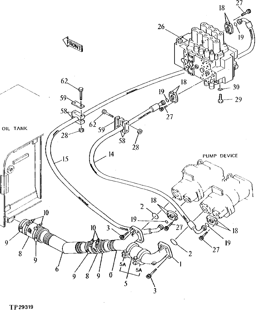 Схема запчастей John Deere 90D - 16 - OIL COOLER PLUMBING 3360 - EXCAVATOR 33