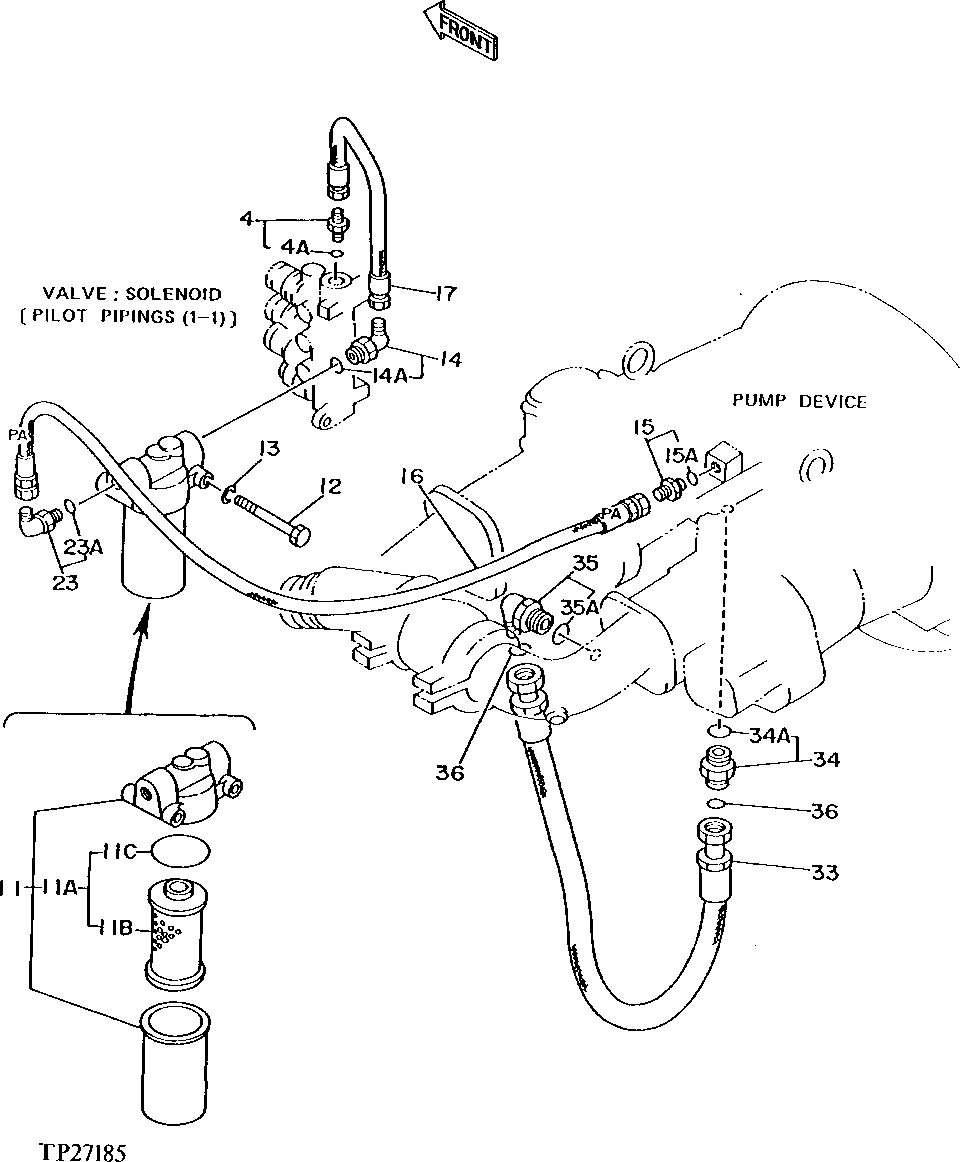 Схема запчастей John Deere 90D - 36 - PILOT PLUMBING 3360 - EXCAVATOR 33