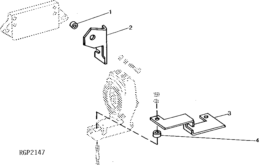 Схема запчастей John Deere 90D - 6 - FUEL SHUT-OFF AND THROTTLE CABLE BRACKET 413 - ENGINE 4