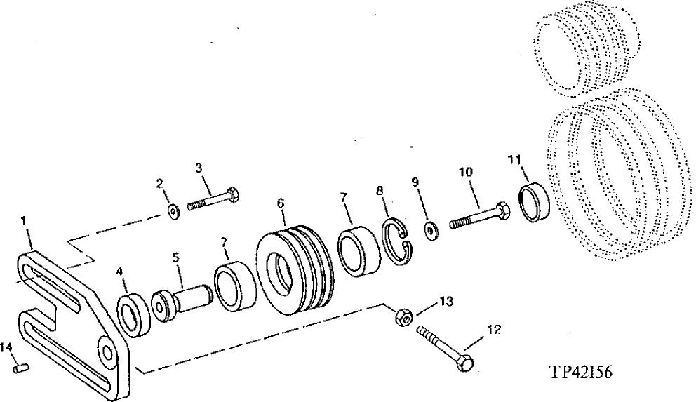 Схема запчастей John Deere 90D - 6 - FAN BELT TIGHTENER 429 - ENGINE 4