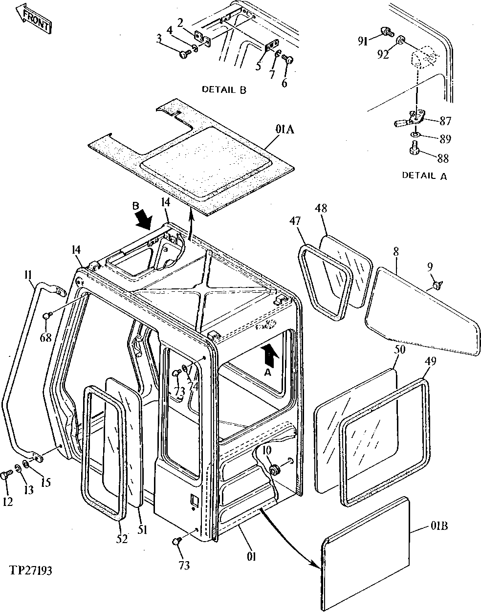 Схема запчастей John Deere 90D - 8 - CAB COMPONENTS 1810 - OPERATORS STATION 18