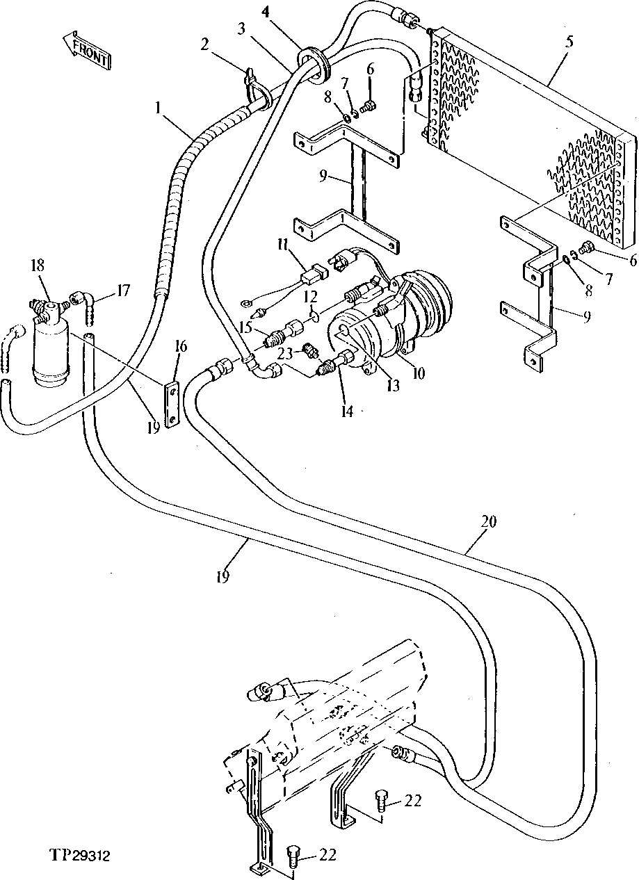 Схема запчастей John Deere 90D - 22 - AIR CONDITIONER 1830 - OPERATORS STATION 18