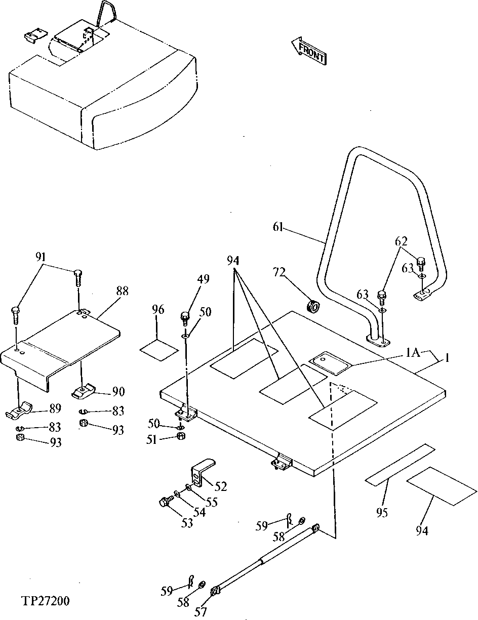 Схема запчастей John Deere 90D - 6 - SERVICE DOORS, COVERS AND HANDHOLDS 1910 - SHEET METAL AND STYLING 19