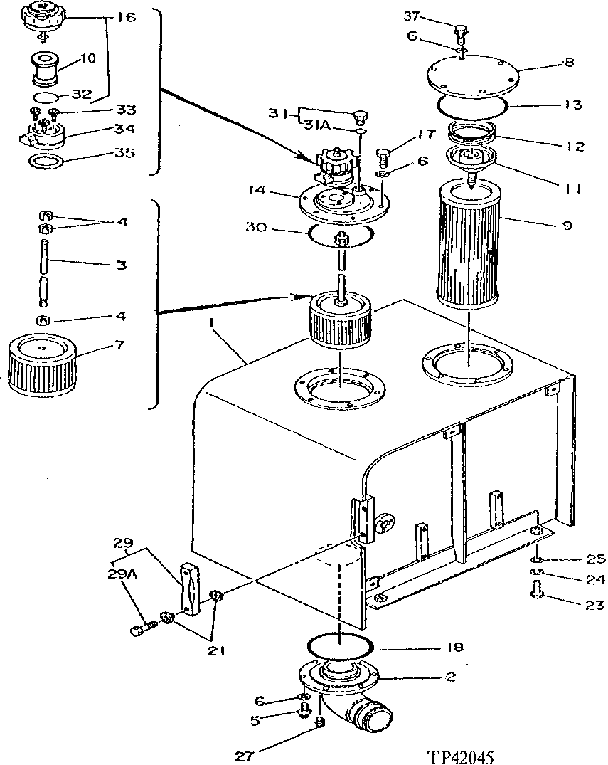 Схема запчастей John Deere 90D - 6 - HYDRAULIC RESERVOIR 2160 - MAIN HYDRAULIC SYSTEM 21