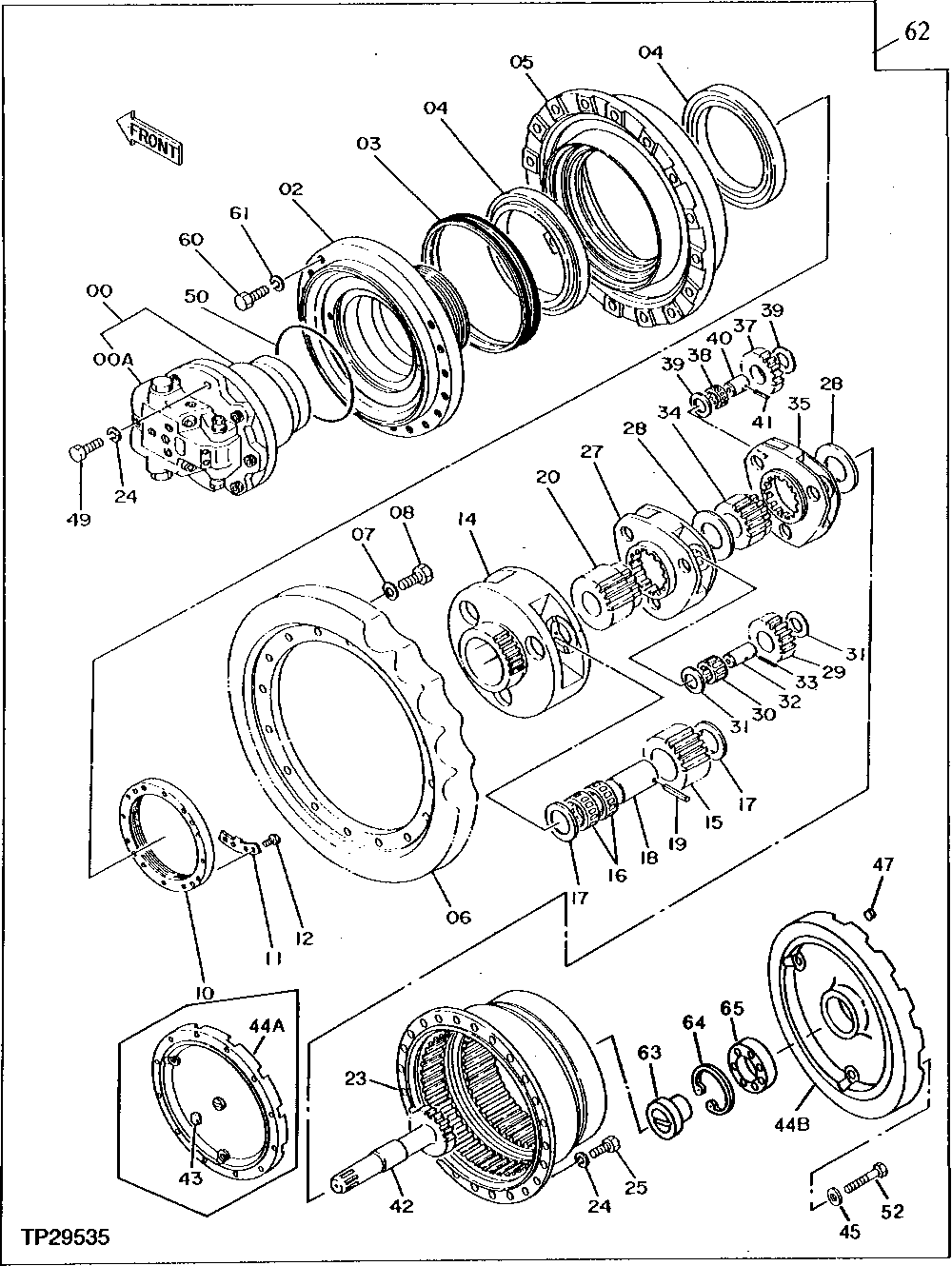 Схема запчастей John Deere 92DLC - 8 - PROPEL DRIVE 0260 HYDRAULIC SYSTEM
