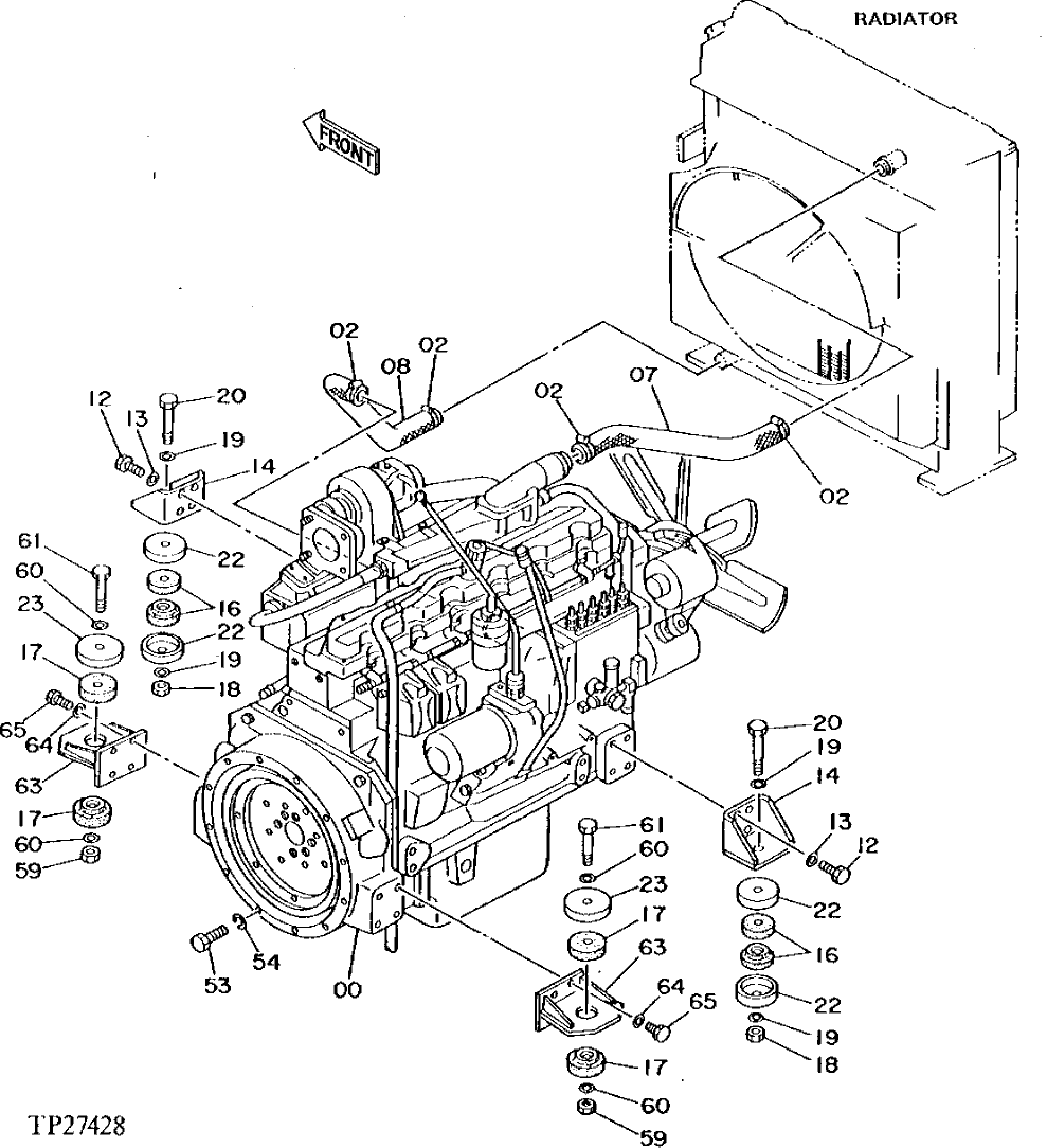 Схема запчастей John Deere 92DLC - 14 - Engine 0400 REMOVAL AND INSTALLATION 6466AT014 6466AT014