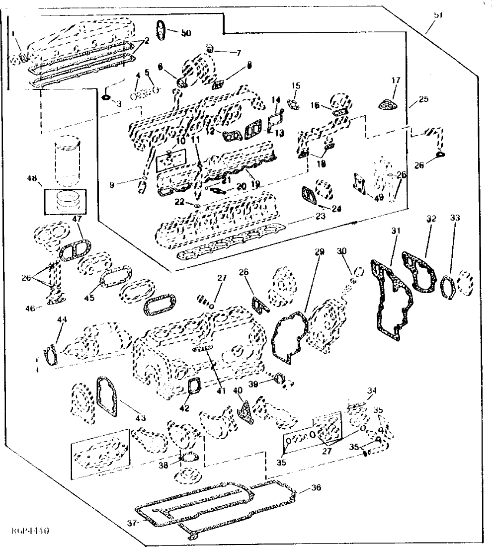 Схема запчастей John Deere 92DLC - 87 - Engine Gasket Kits 0452 Gasket Replacement Kits 6466AT014 6466AT014