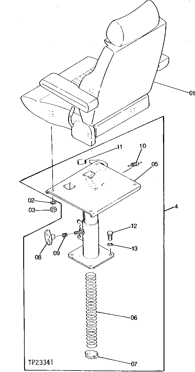 Схема запчастей John Deere 92DLC - 133 - Seat 1821 SEAT AND SEAT BELT