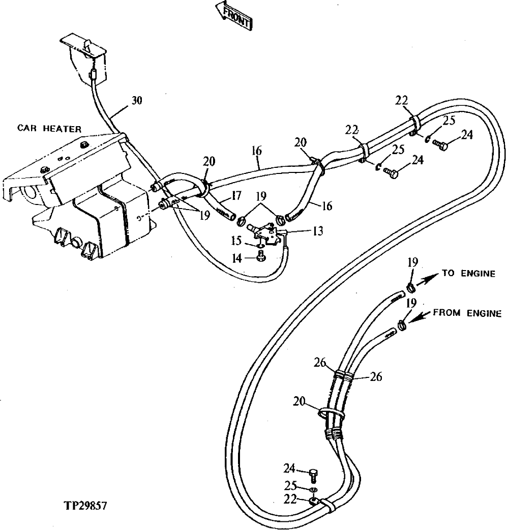 Схема запчастей John Deere 92DLC - 136 - Cab Heater 1830 HEATING AND AIR CONDITIONING