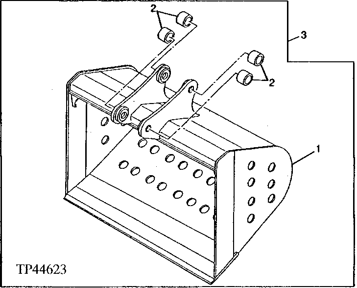 Схема запчастей John Deere 92DLC - 177 - Bucket (For Super Long Front) (3/4 and 7/8 Cubic Yard) 3302 BUCKETS, TEETH, SHANKS AND SIDECUTTERS