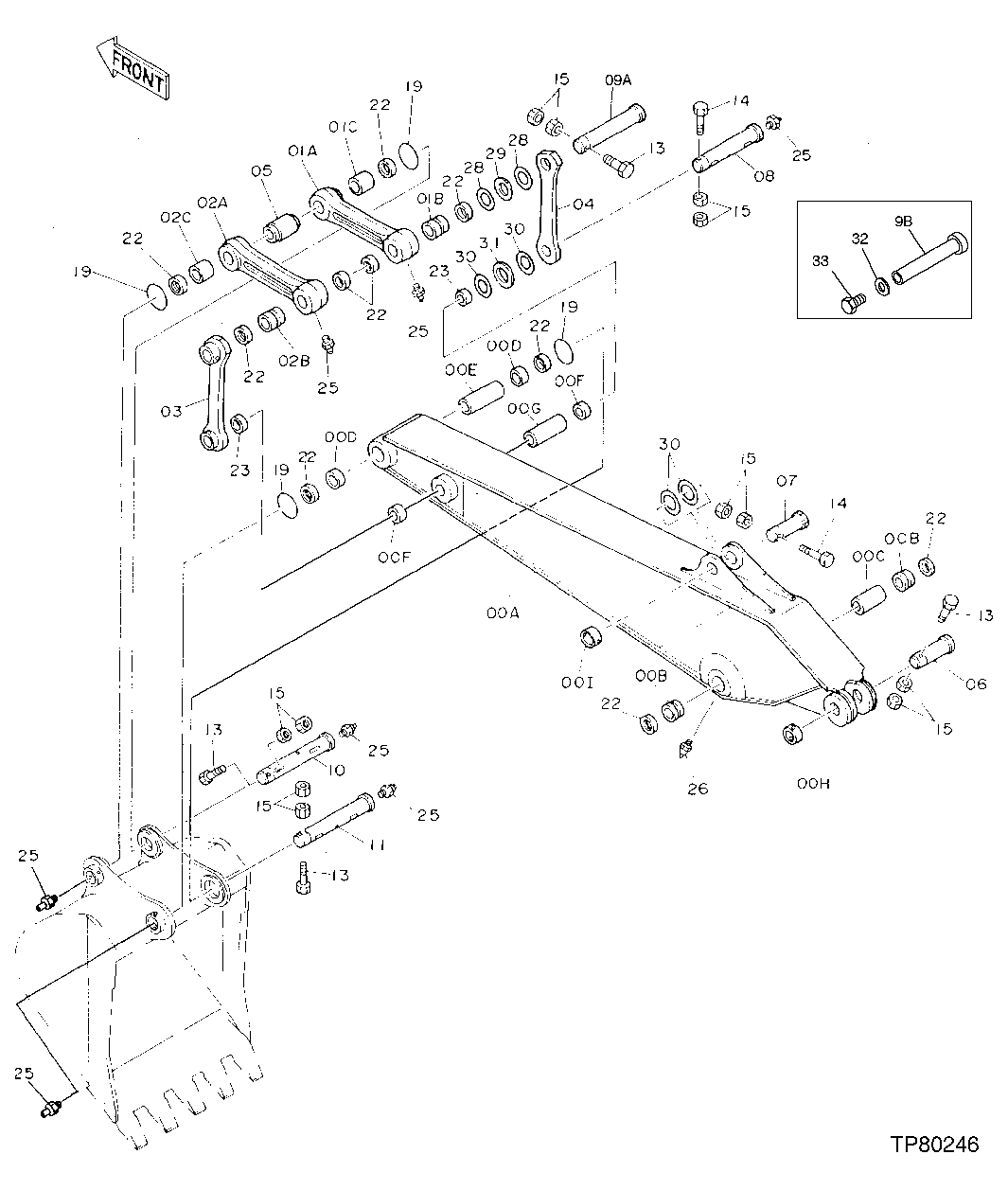 Схема запчастей John Deere 92DLC - 207 - Arm (Short) (2.30 m. - 7 ft. 7 in.) 3340 Frames