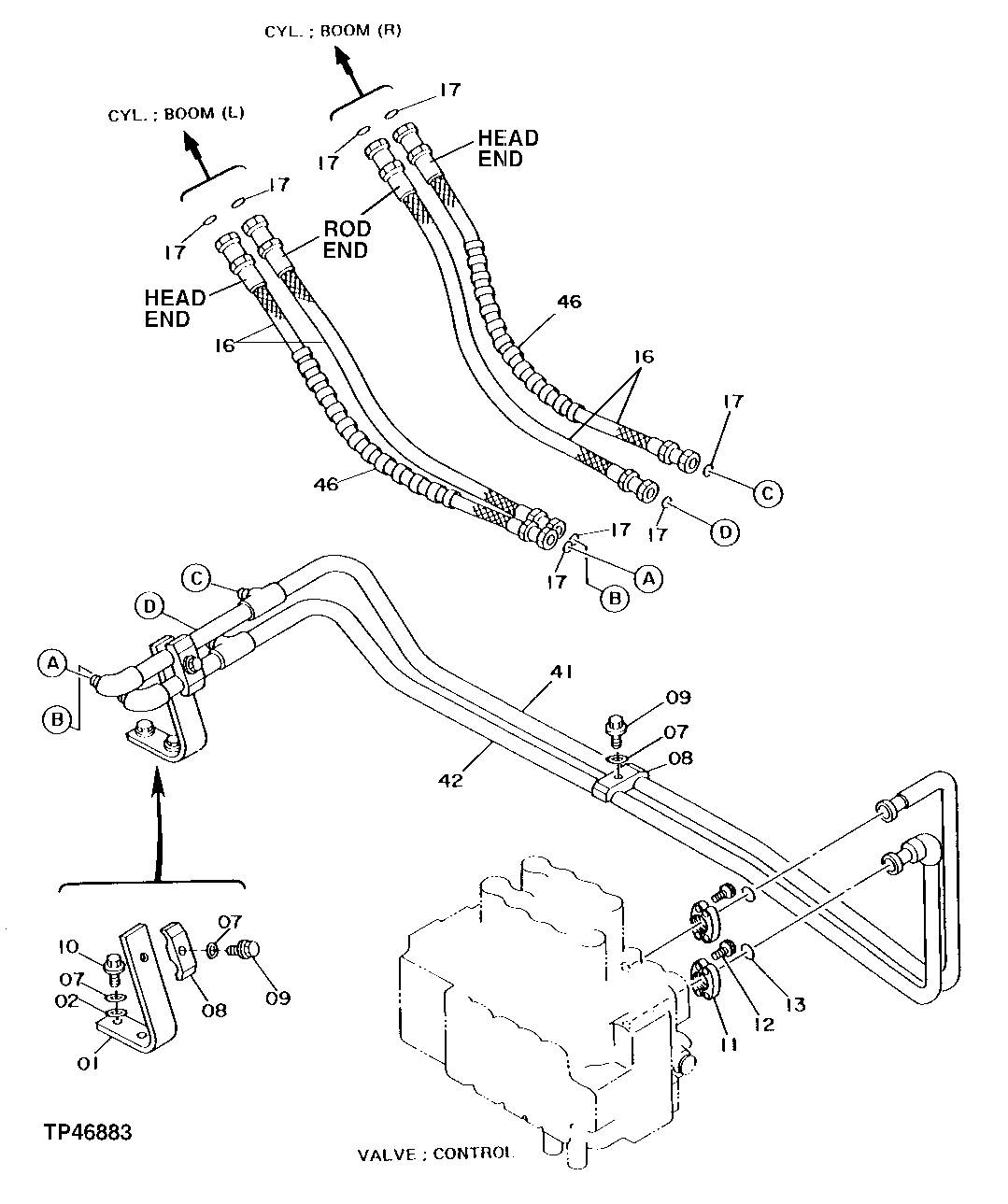 Схема запчастей John Deere 92DLC - 214 - BOOM CYLINDER HOSES 3360 HYDRAULIC SYSTEM
