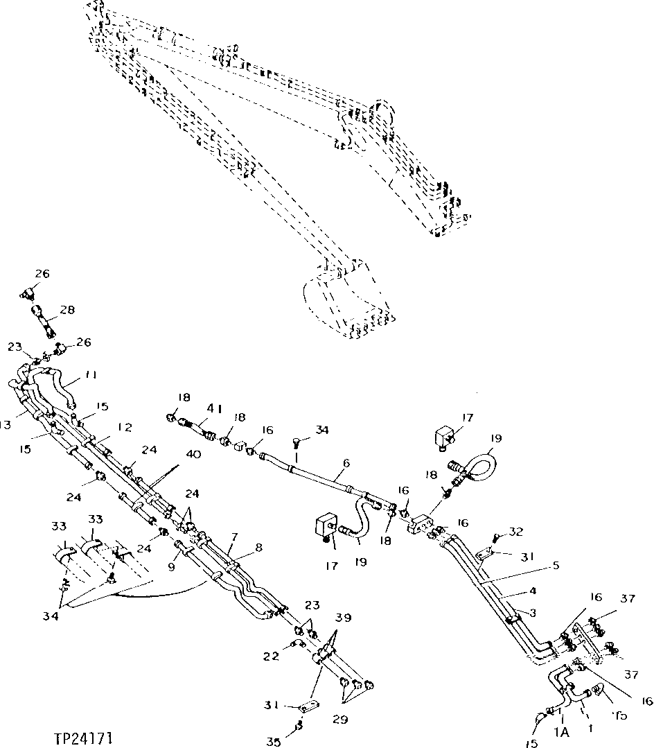 Схема запчастей John Deere 92DLC - 223 - SUPER LONG FRONT CENTRAL LUBRICATION LINES 3360 HYDRAULIC SYSTEM