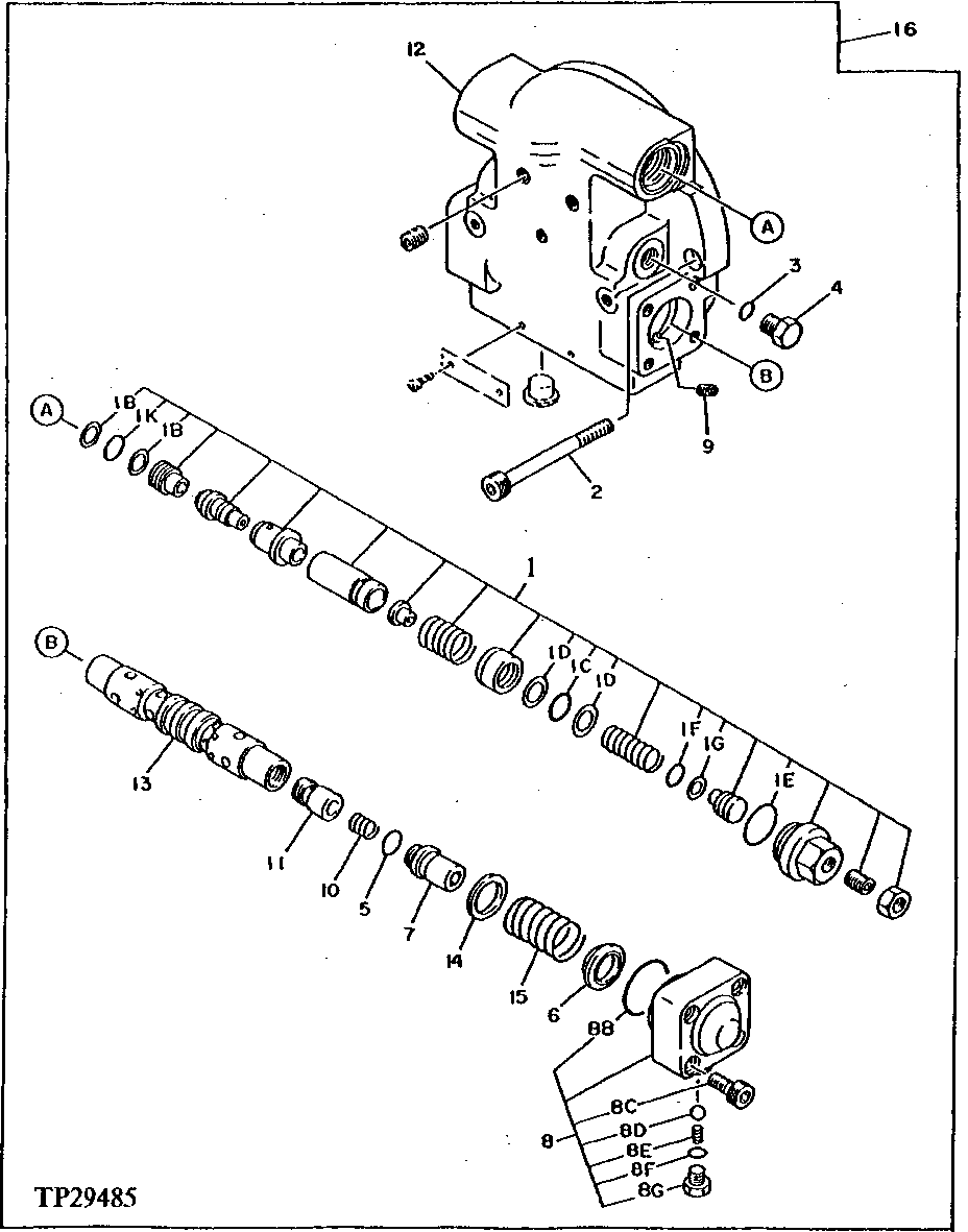Схема запчастей John Deere 90D - 11 - PROPEL MOTOR ( - 002294) 0260 AXLES AND SUSPENSION SYSTEM HYDRAULICS