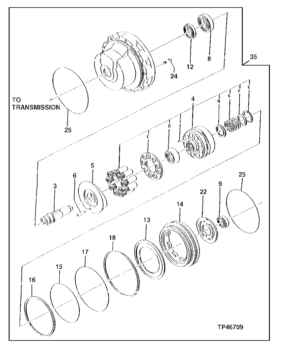 Схема запчастей John Deere 90D - 12 - Propel Motor (002295 - ) 0260 AXLES AND SUSPENSION SYSTEM HYDRAULICS