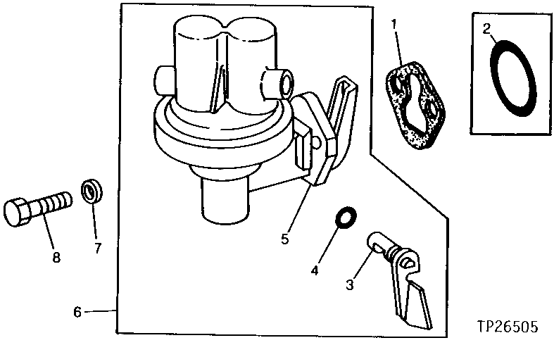 Схема запчастей John Deere 90D - 59 - FUEL TRANSFER PUMP 0421 FUEL TRANSFER PUMP 4045TT008, 4276TT021 4045TT008, 4276TT021