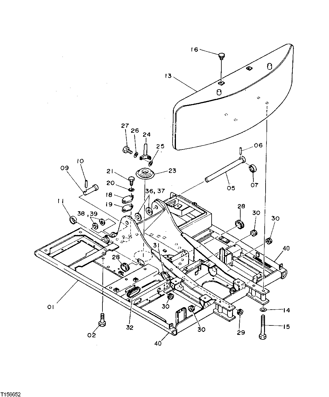Схема запчастей John Deere 90D - 104 - MAIN FRAME AND COUNTERWEIGHT 1740 Frame Installation