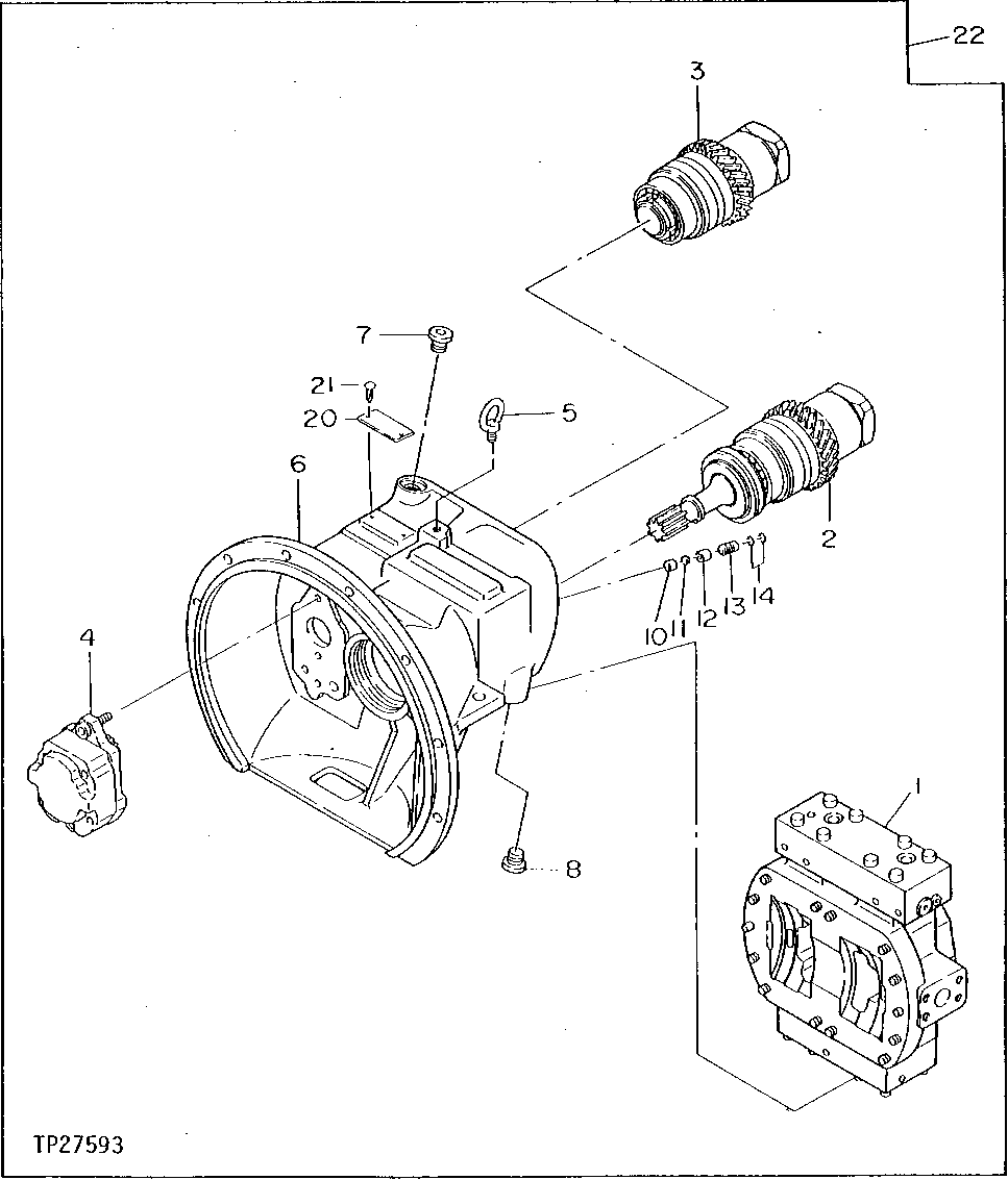 Схема запчастей John Deere 90D - 139 - Main Hydraulic Pump 2160 Vehicle Hydraulics