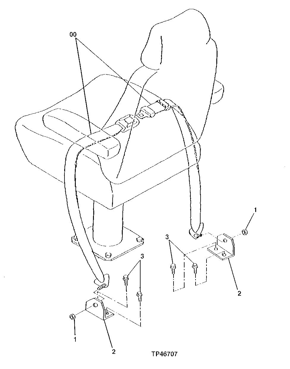 Схема запчастей John Deere 90D - 104 - SEAT BELT (001527 - ) 1821 SEAT AND SEAT BELT