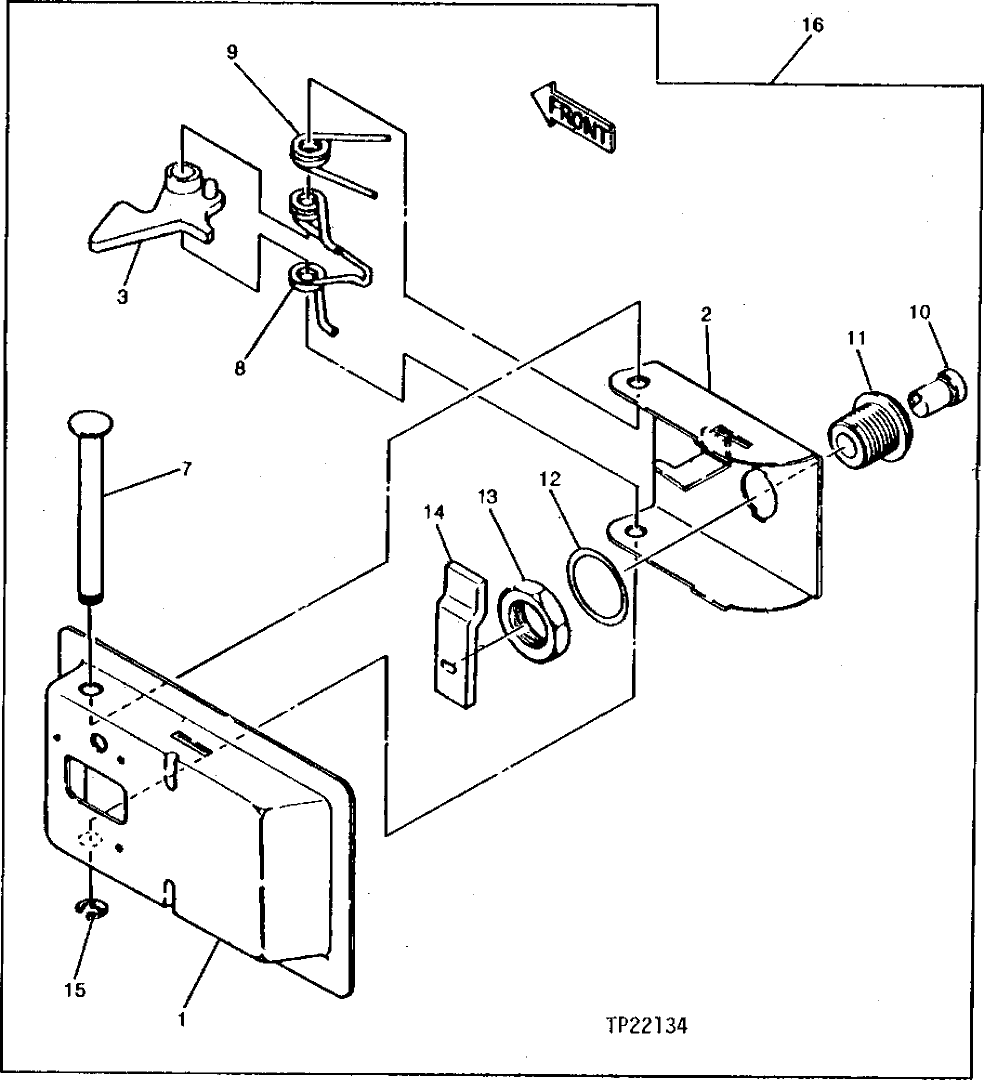Схема запчастей John Deere 90D - 116 - Engine Compartment Service Door Lock (Left Side) 1910 HOOD OR ENGINE ENCLOSURE